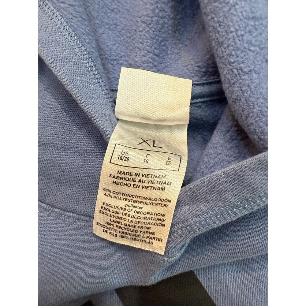 Adidas Boy's Blue & Gray Long Sleeves Side Stripe Fleece Hoodie Size Large - Picture 3 of 6